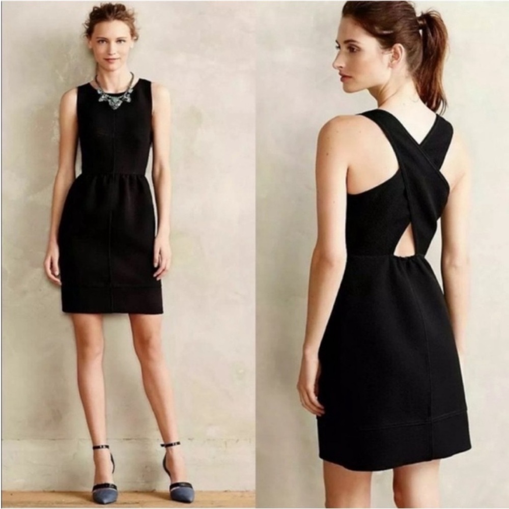 Maeve Anthropologie Rockin Jacquard Cross Back Dress size 2